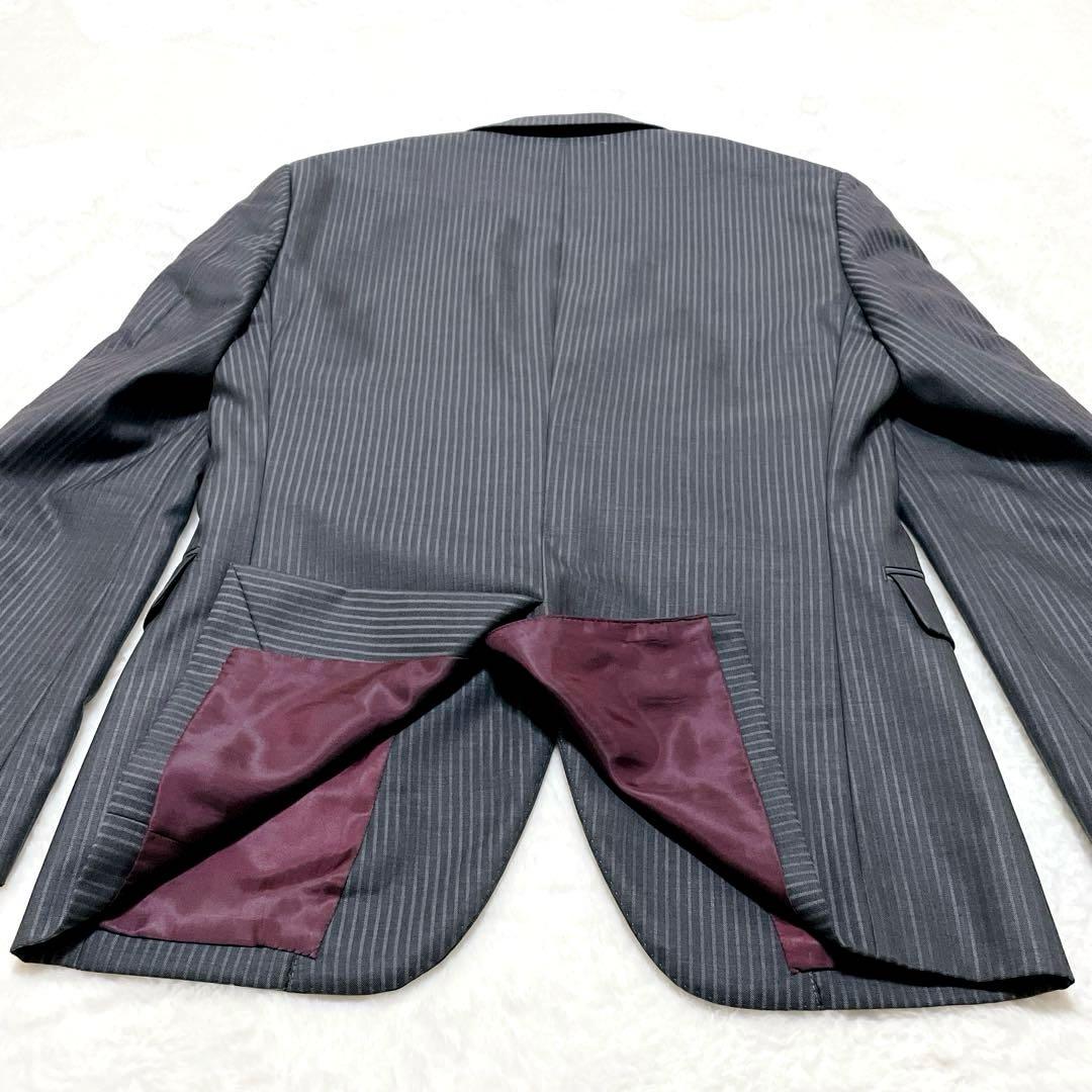 【美品】タケオキクチ　スーツ　セットアップ　 3ピース　ストライプ