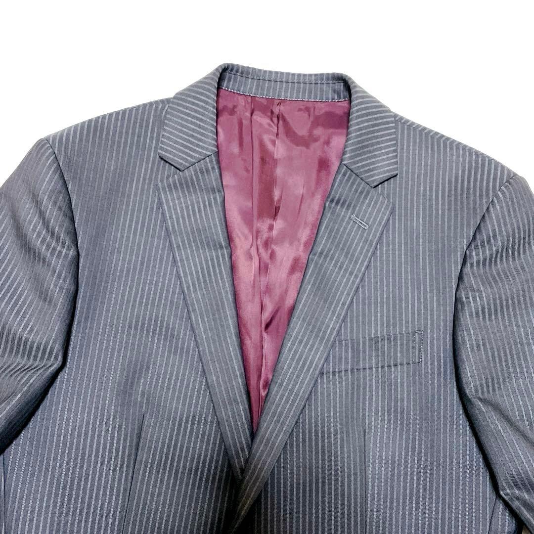 【美品】タケオキクチ　スーツ　セットアップ　 3ピース　ストライプ