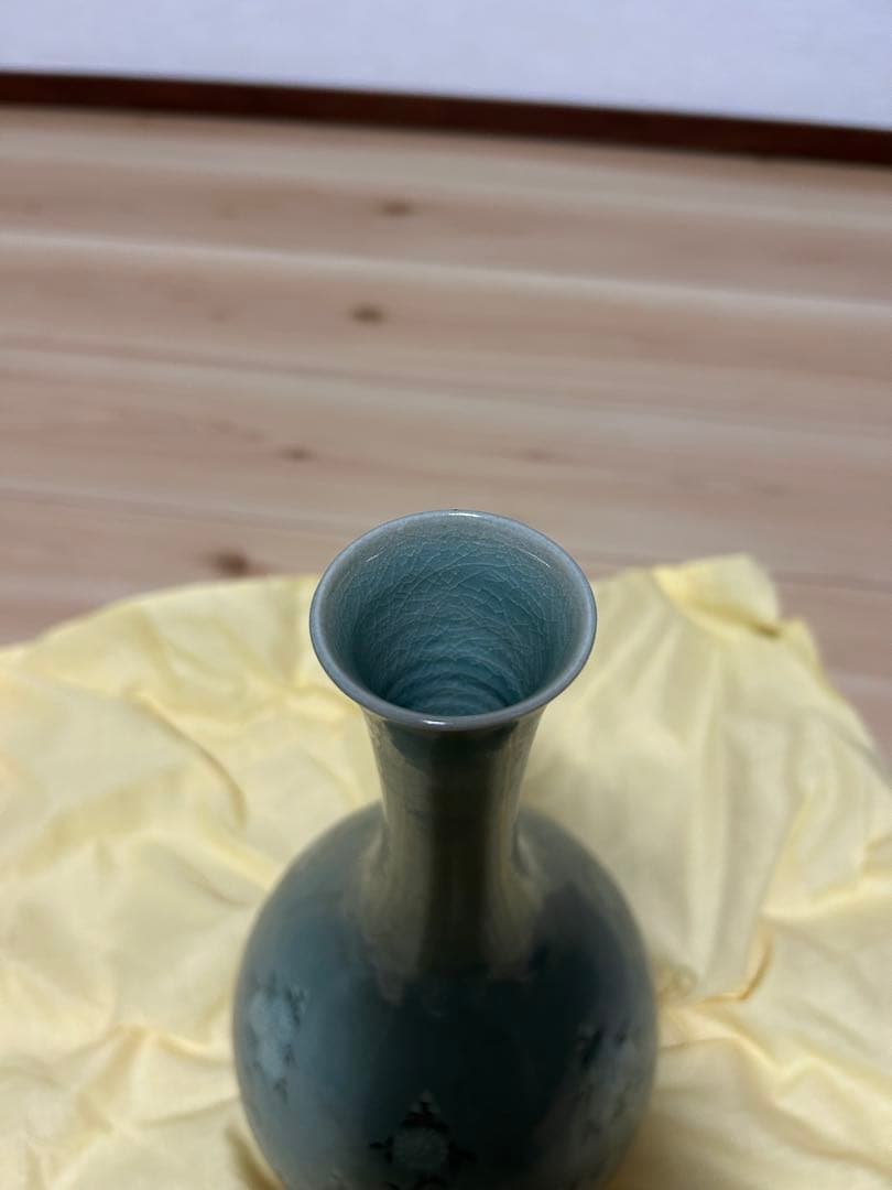 韓国人間文化財 柳海剛 (柳根瀅)作 高麗青磁 花瓶