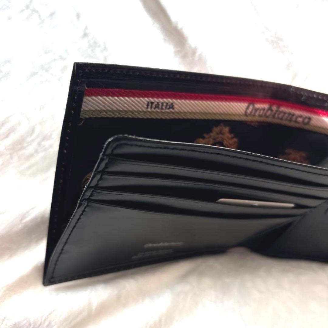 【新品未使用】Orobianco オロビアンコ 本革 二つ折り財布 小銭入れ　黒