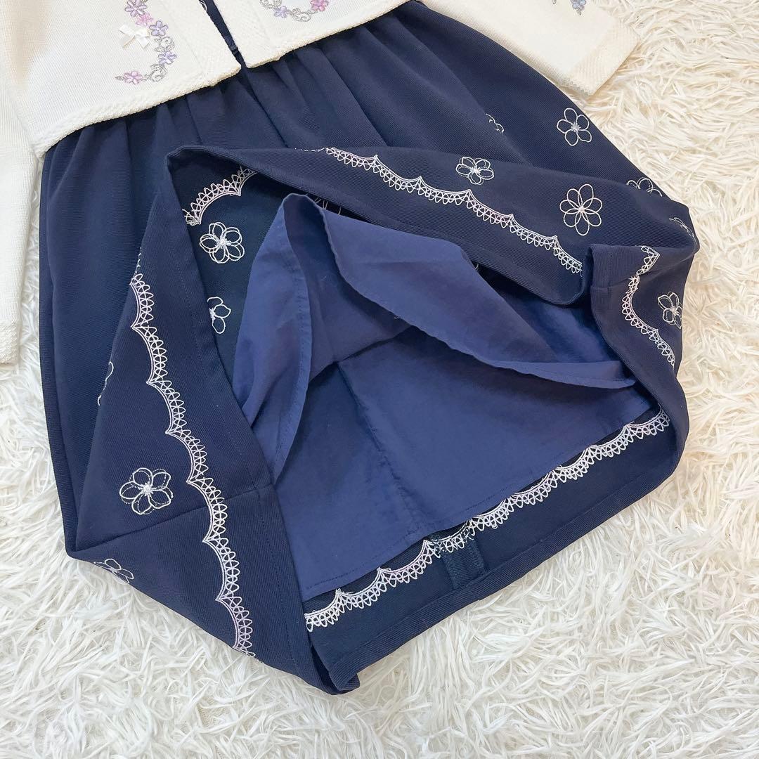 メゾピアノ 花柄刺繍ワンピース 120cm ニットボレロ Mドレスセット