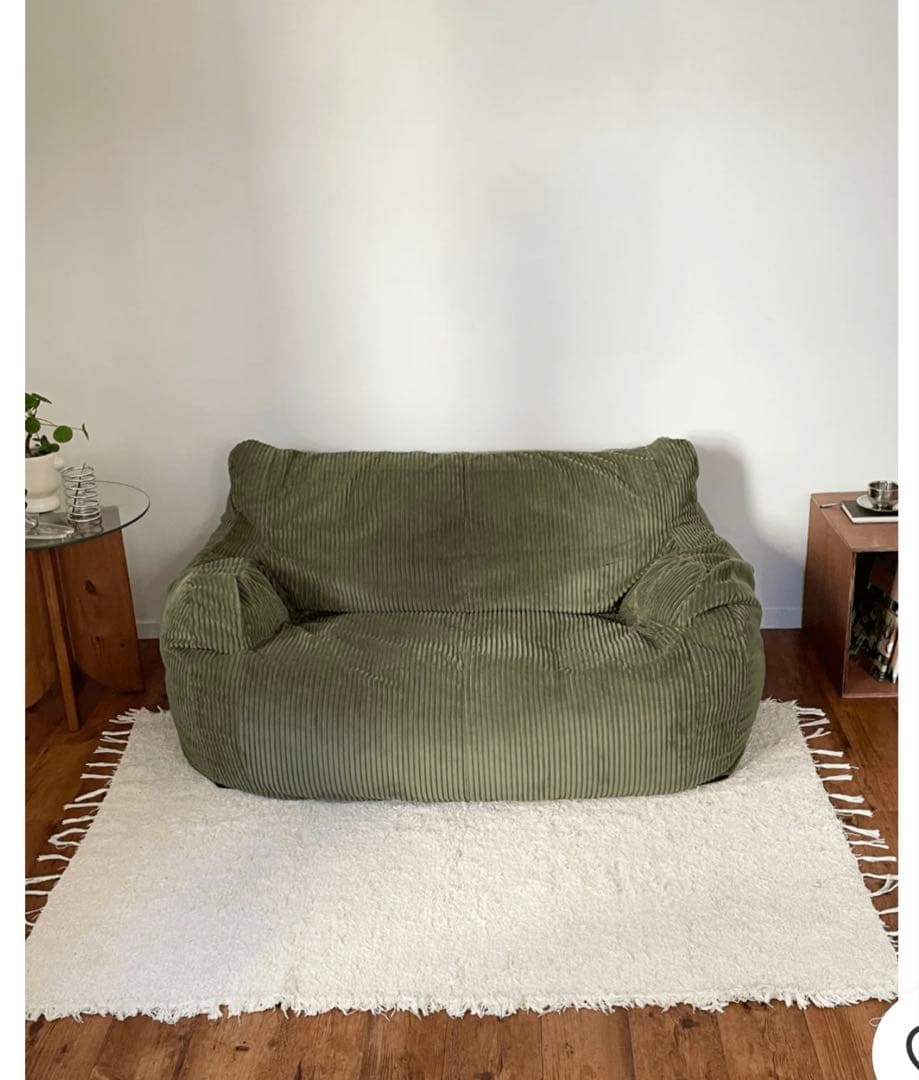 LOOSY 2人掛けビーズソファ Olive