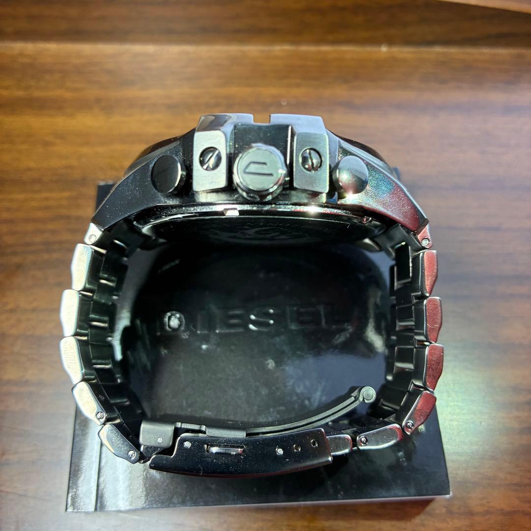 美品✨DIESEL ディーゼル メンズ腕時計 メガチーフ クロノグラフ ガンメタ