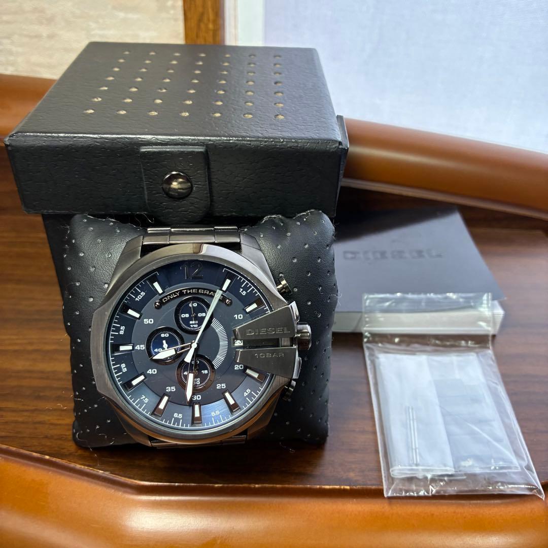 美品✨DIESEL ディーゼル メンズ腕時計 メガチーフ クロノグラフ ガンメタ