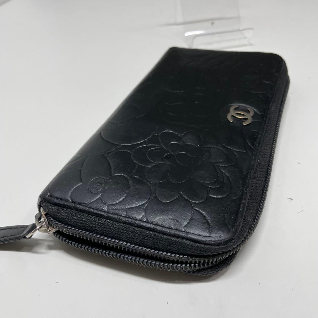 m*o様 CHANEL ブラック カメリア　エンボス 長財布