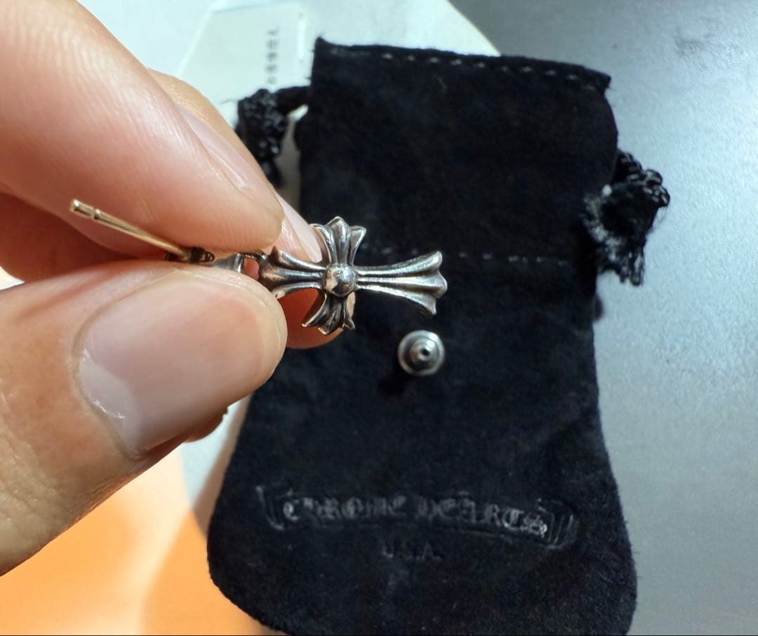 クロムハーツ CHクロスベビーファット　ドロップピアス 片耳　インボイス付き