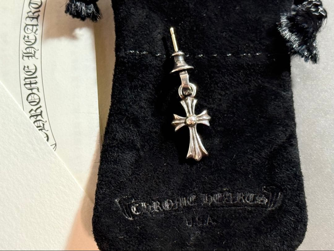 クロムハーツ CHクロスベビーファット　ドロップピアス 片耳　インボイス付き