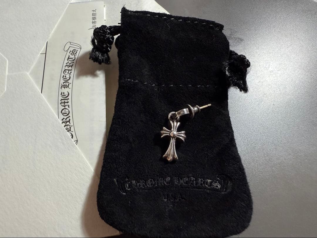 クロムハーツ CHクロスベビーファット　ドロップピアス 片耳　インボイス付き
