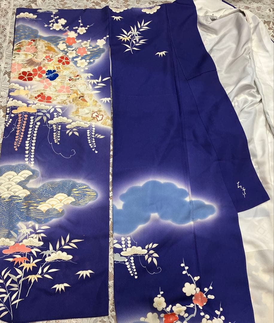 難有！超一流ちそう千總お振袖 落款入り松坂屋扱い 古典柄