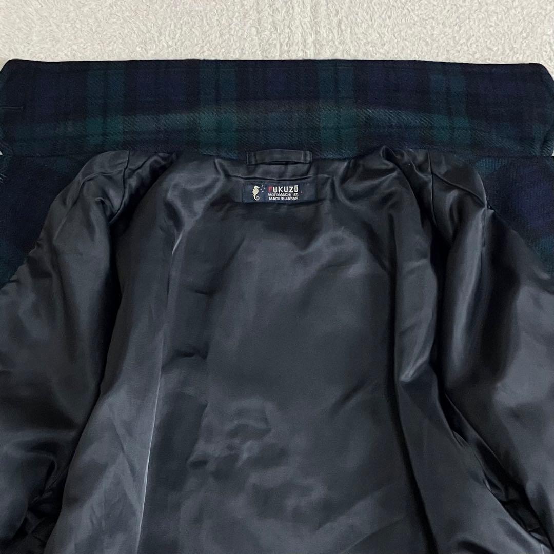 FUKUZO フクゾー　カーコート　ウールジャケット　ブラックウォッチ　L