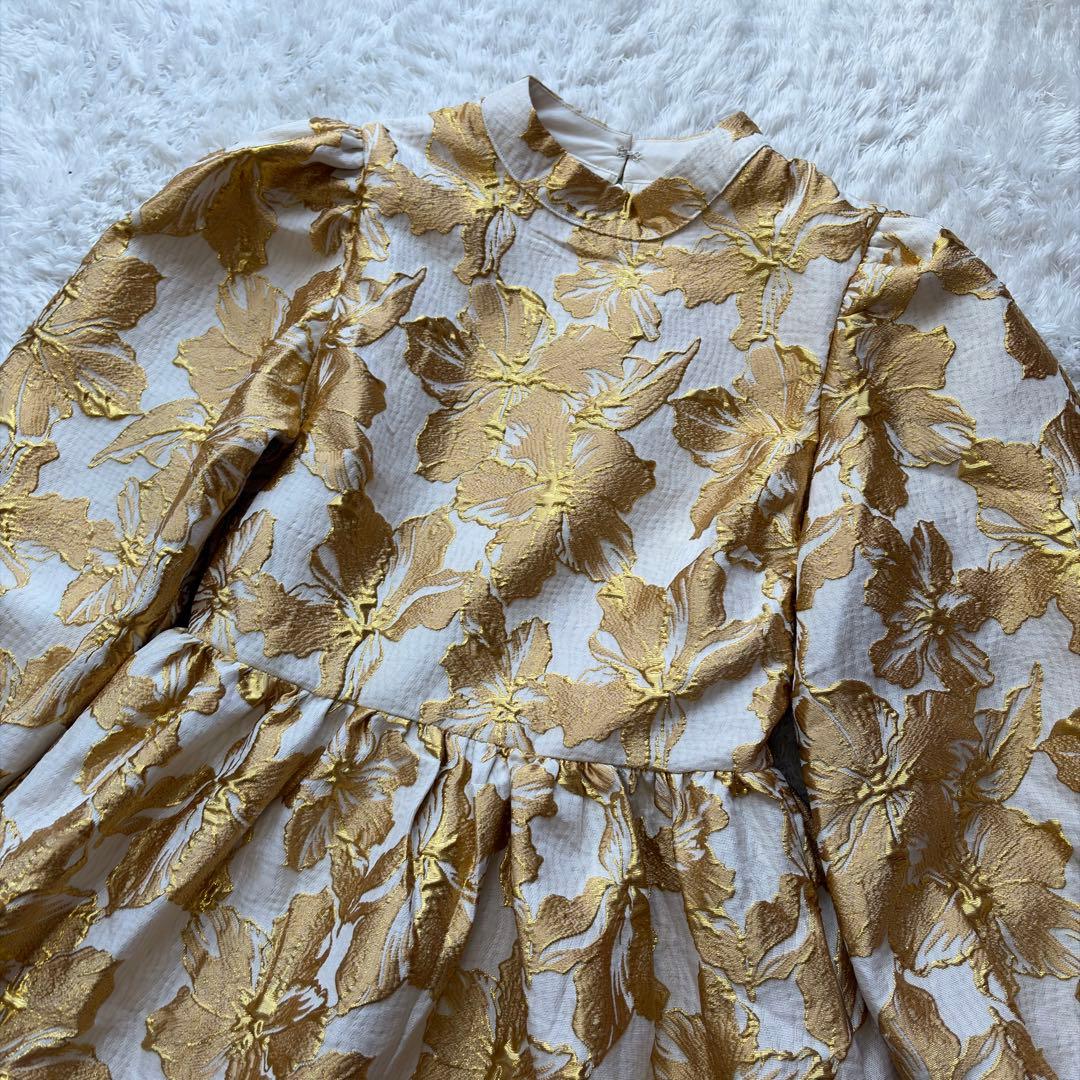 極美品✨シスタージェーン✨ジャガード マキシ丈　ロングワンピース　ティアード S