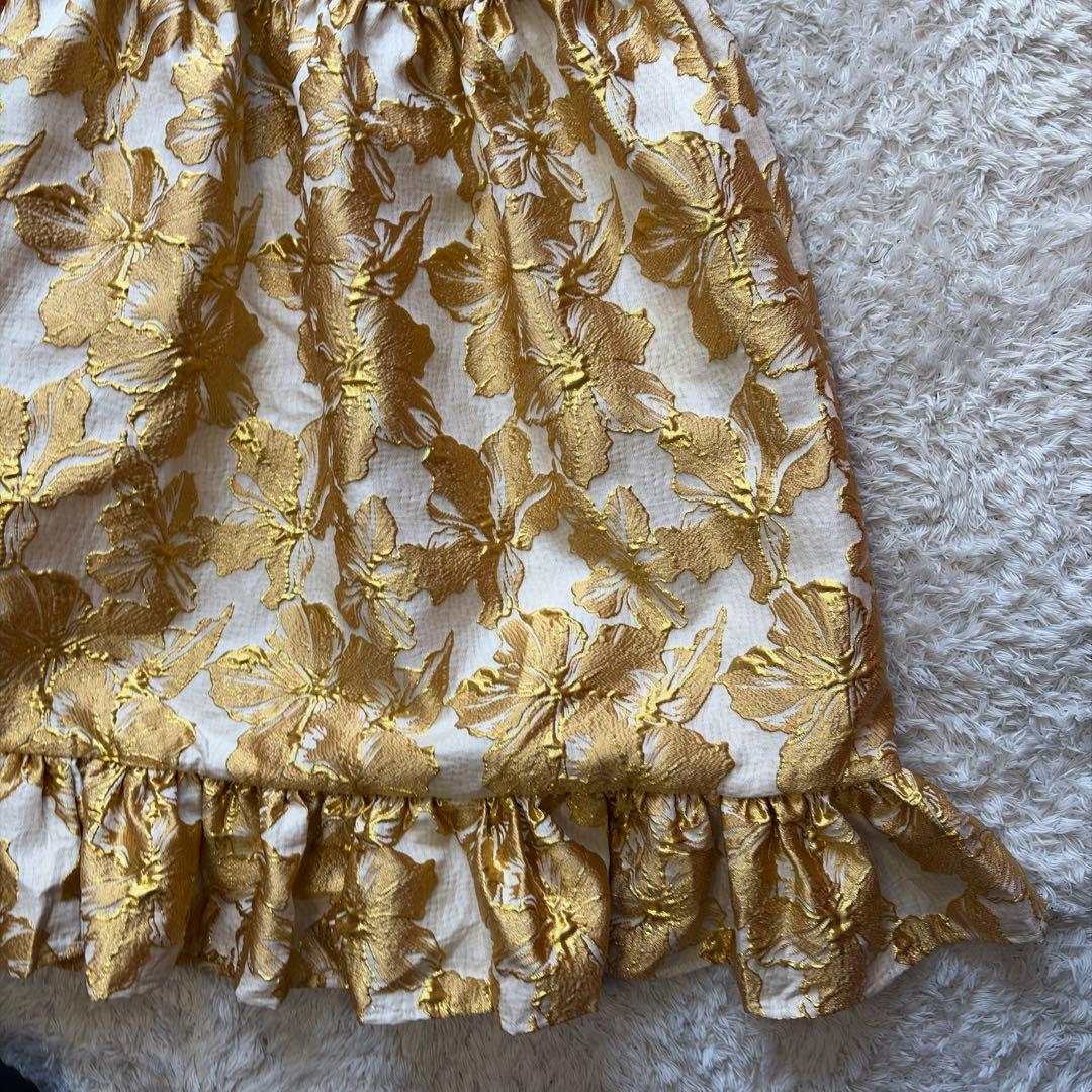 極美品✨シスタージェーン✨ジャガード マキシ丈　ロングワンピース　ティアード S