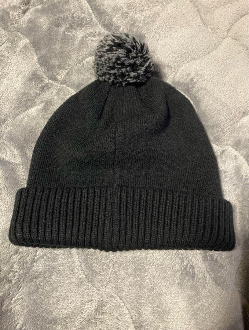 90s old ステューシー ボンボン ニット帽 ブラック 銀タグ