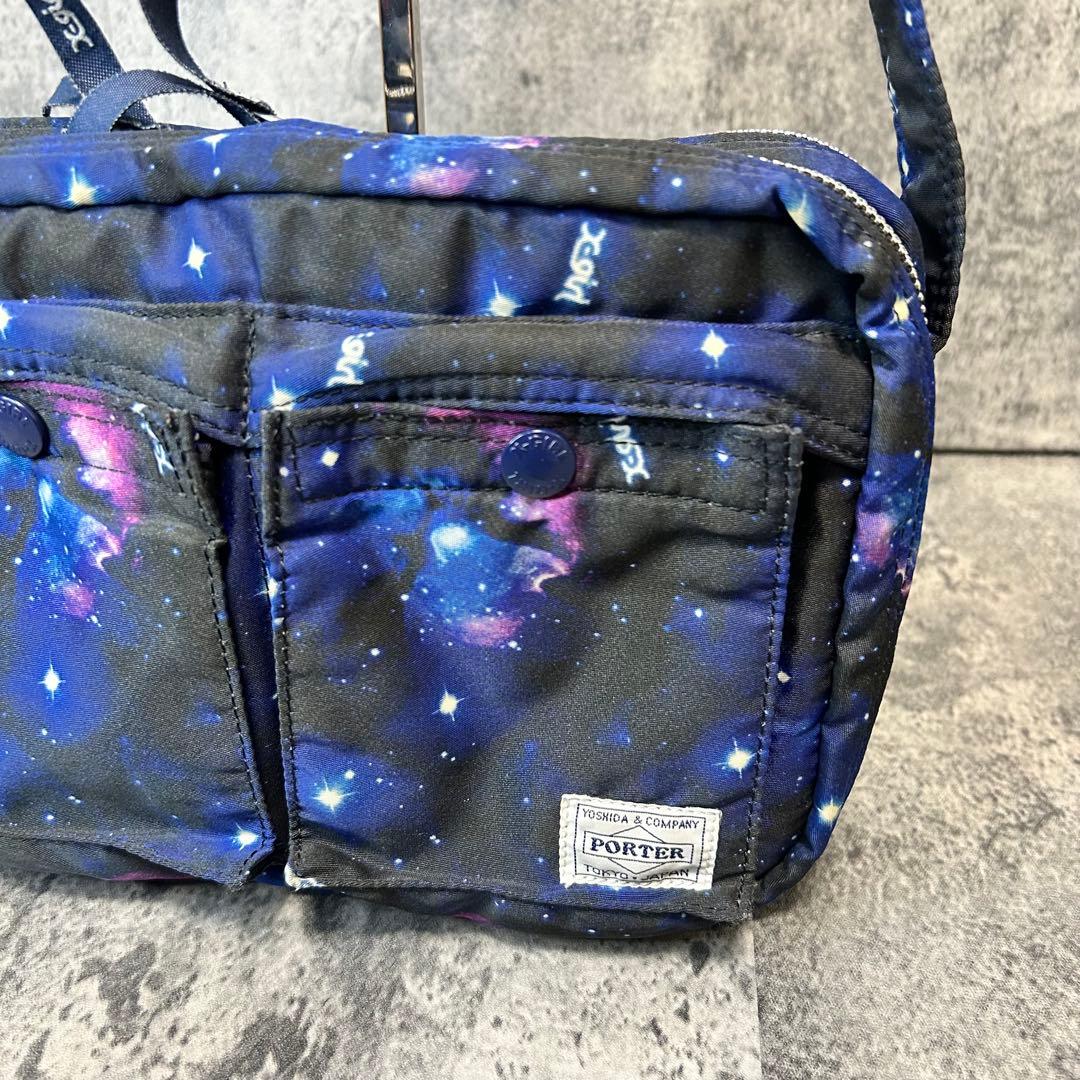 【美品】PORTER X-girl コラボ　ショルダーバッグ　宇宙柄　吉田カバン