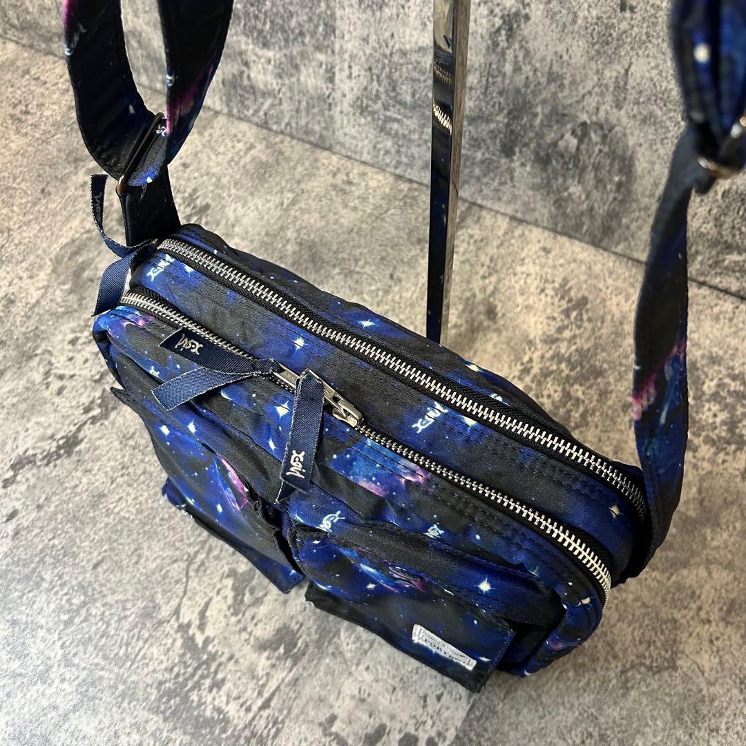 【美品】PORTER X-girl コラボ　ショルダーバッグ　宇宙柄　吉田カバン