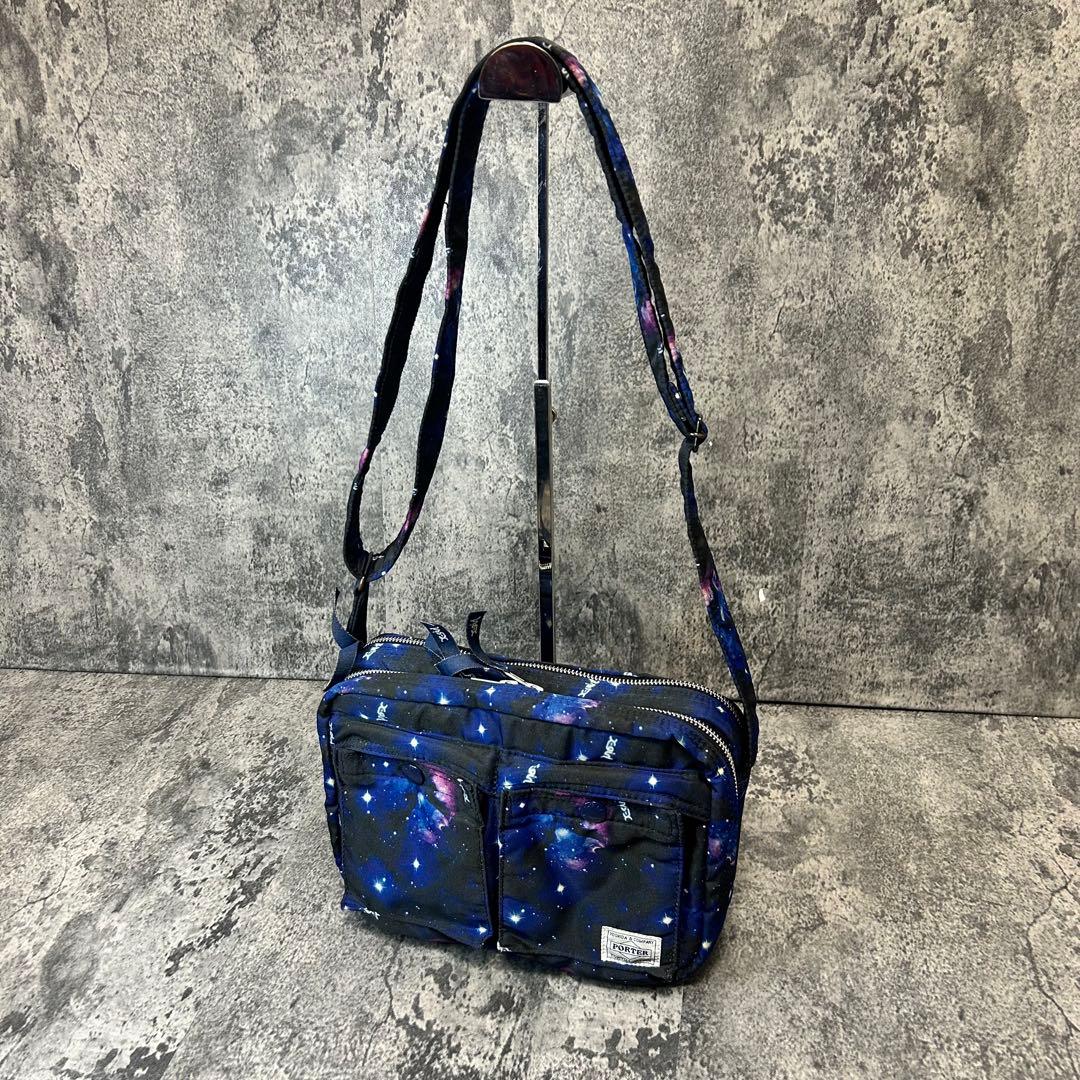【美品】PORTER X-girl コラボ　ショルダーバッグ　宇宙柄　吉田カバン