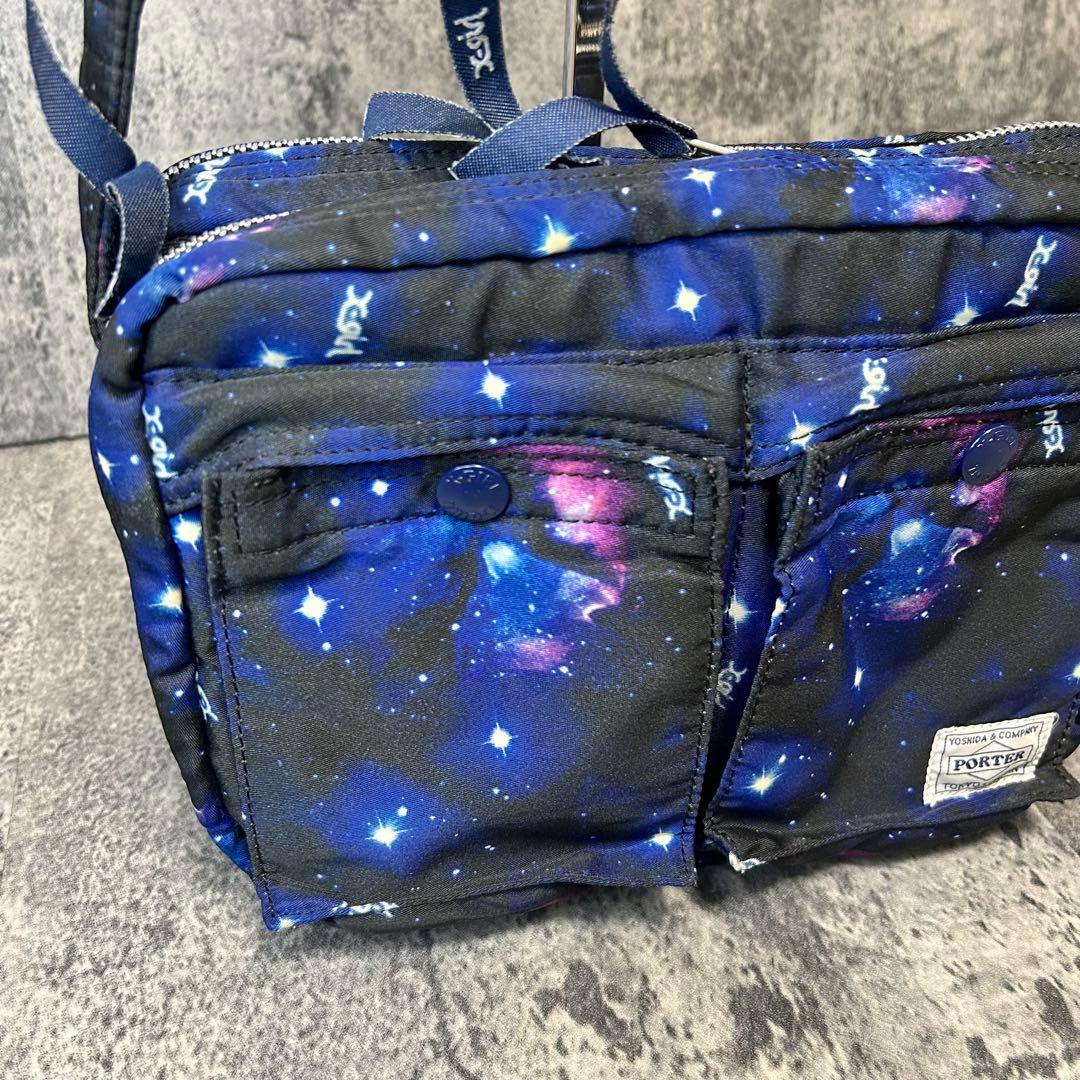 【美品】PORTER X-girl コラボ　ショルダーバッグ　宇宙柄　吉田カバン