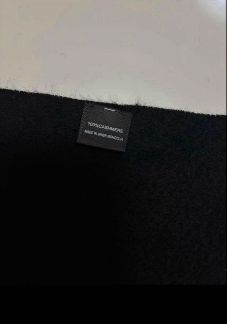 100%カシミヤ ブラック 大判厚手ストール （新品）