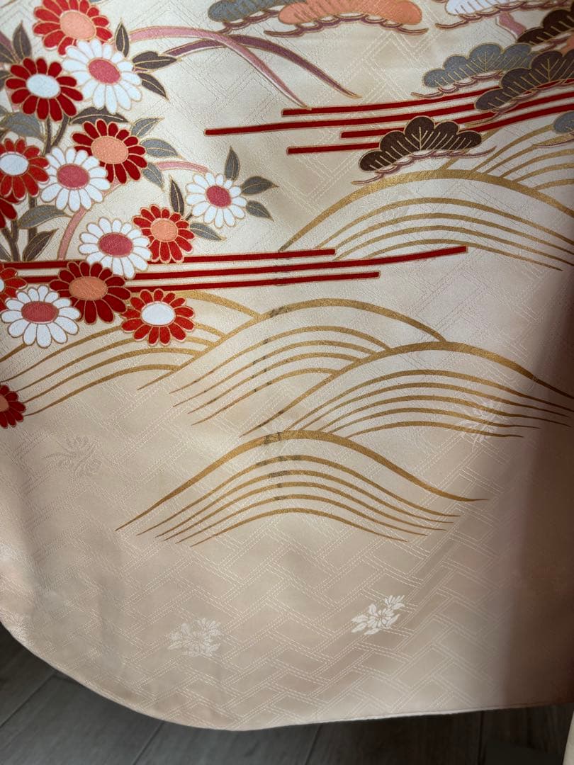 ♡ 【特別大特価❣️④】振袖フルセット　正絹　成人式　ベージュ系