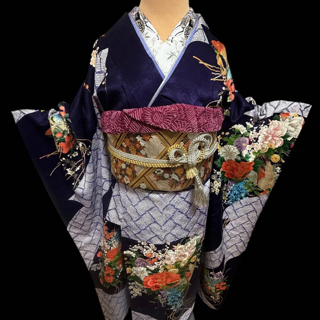 ★豪華絢爛手描き大振袖‼️三越扱い　袋帯他　6点セット