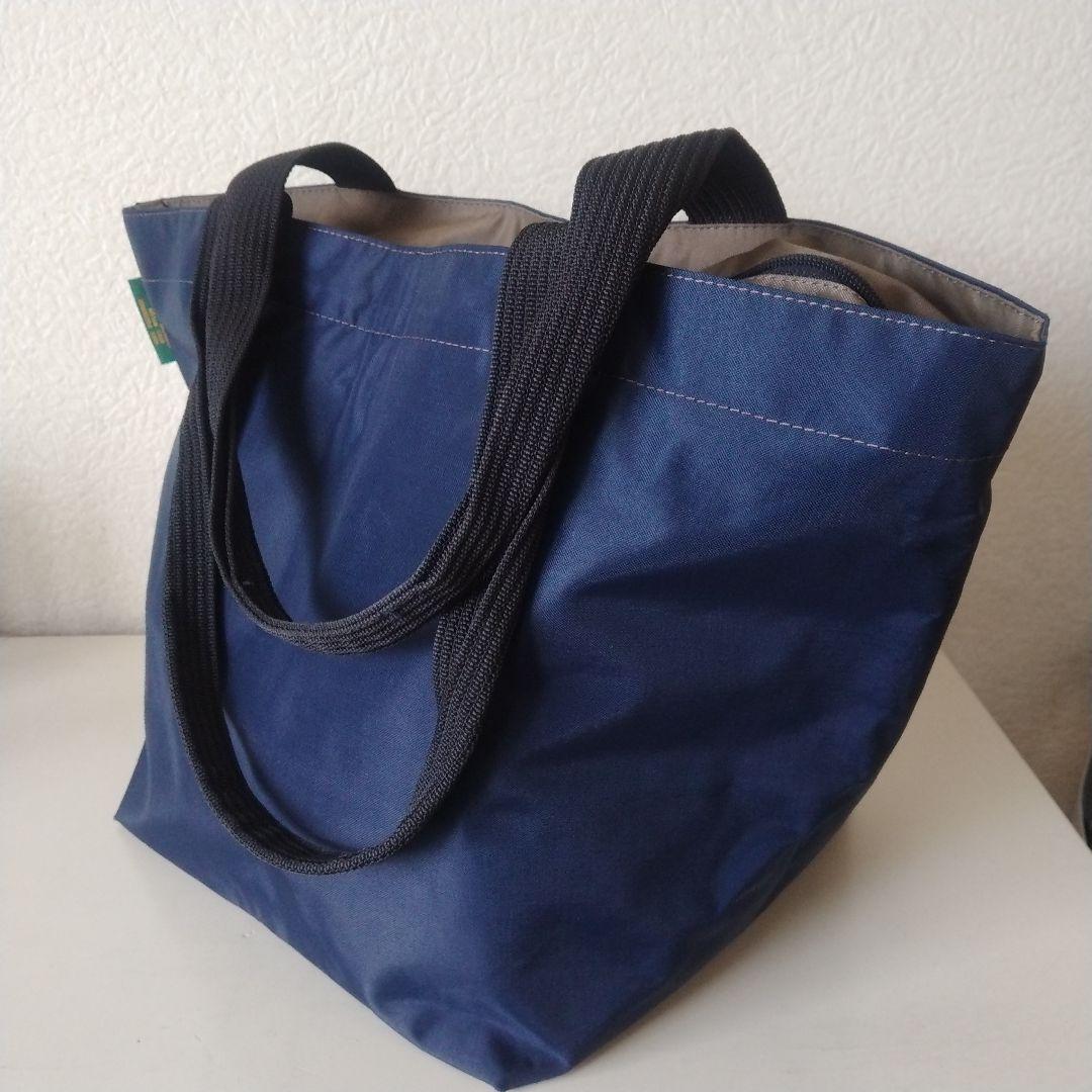 エルベシャプリエ 1028N 舟形トートバッグ　ネイビー×カーキ