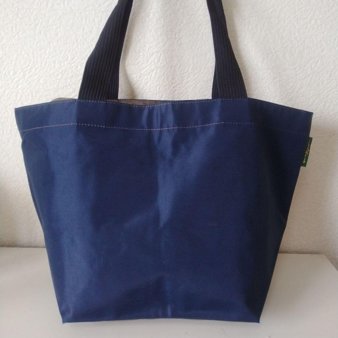 エルベシャプリエ 1028N 舟形トートバッグ　ネイビー×カーキ