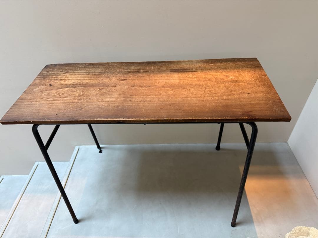 ヴィンテージ　木製　アイアン　テーブル