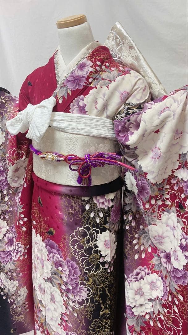 よしたか品 振袖6点セット　振袖フルセット　花柄. 成人式 正絹