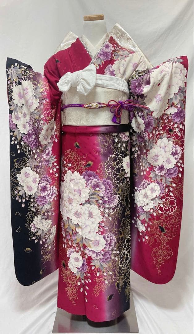 よしたか品 振袖6点セット　振袖フルセット　花柄. 成人式 正絹