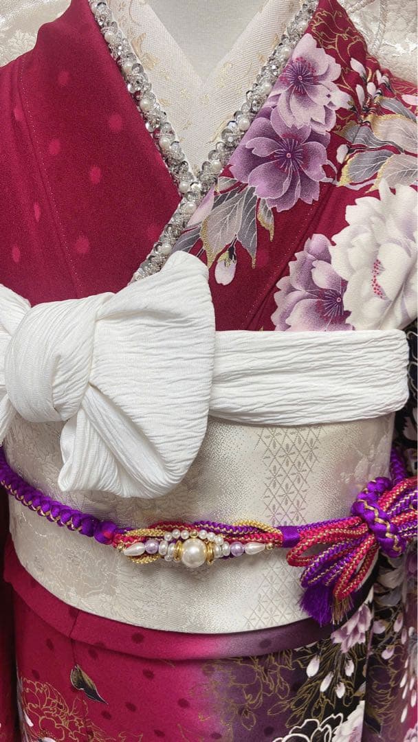 よしたか品 振袖6点セット　振袖フルセット　花柄. 成人式 正絹