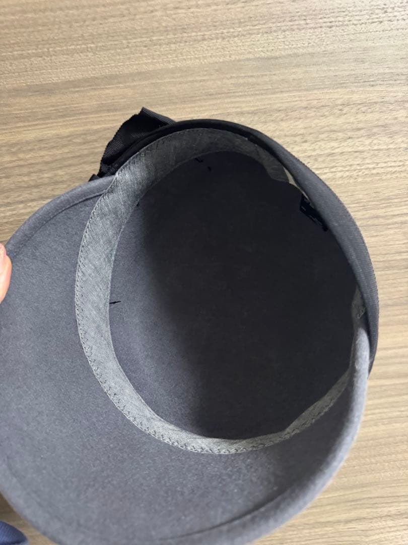 カシラ CA4LA HUMBERT グレー リボン ウールハット　キャスケット