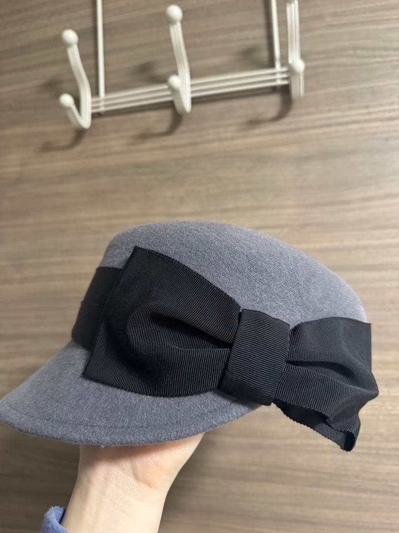 カシラ CA4LA HUMBERT グレー リボン ウールハット　キャスケット