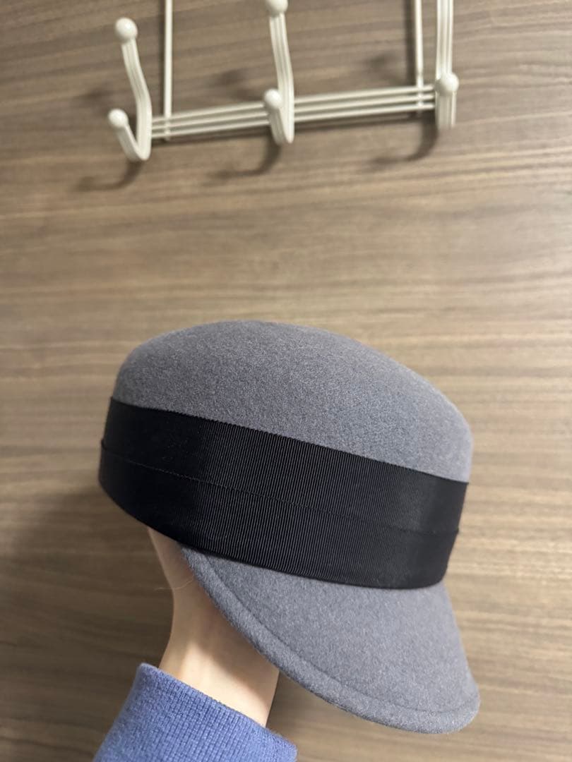 カシラ CA4LA HUMBERT グレー リボン ウールハット　キャスケット