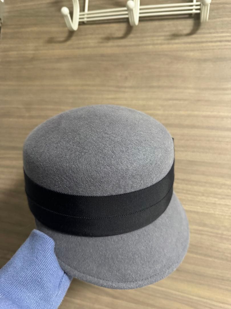 カシラ CA4LA HUMBERT グレー リボン ウールハット　キャスケット