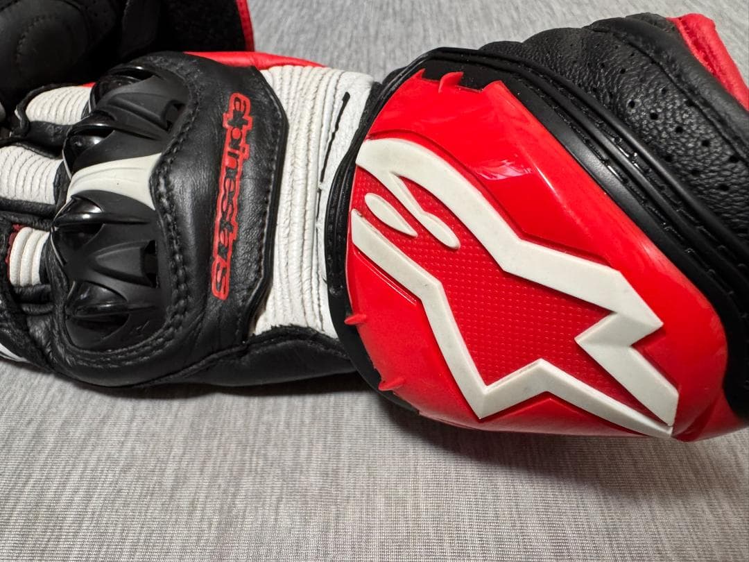 GP PRO レザーグローブ 黒/赤