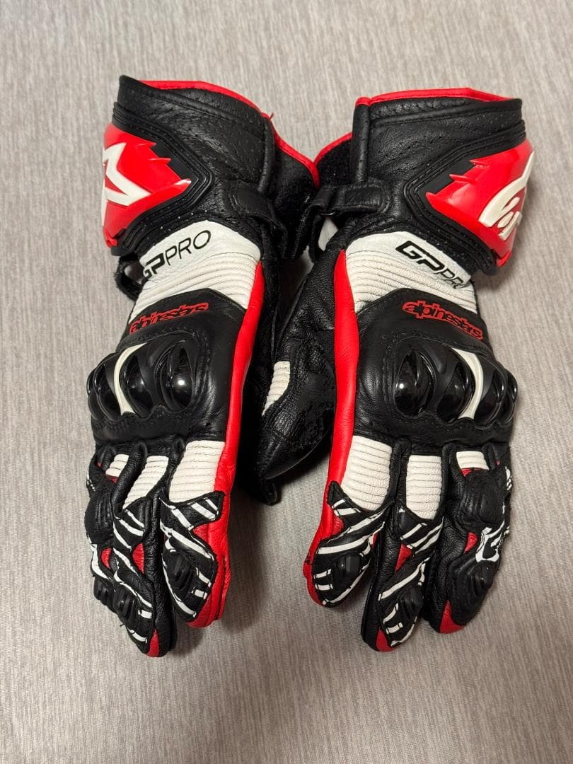GP PRO レザーグローブ 黒/赤