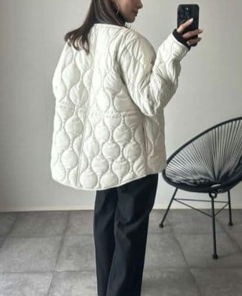 Emma Taylor エマテイラー ノーカラーコート キルティング サイズ38