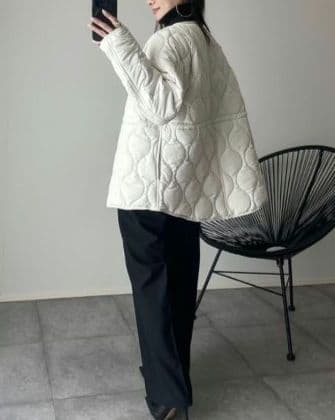 Emma Taylor エマテイラー ノーカラーコート キルティング サイズ38