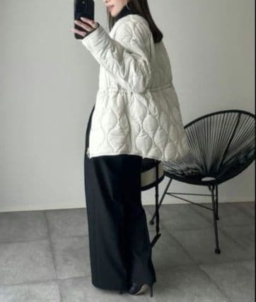 Emma Taylor エマテイラー ノーカラーコート キルティング サイズ38