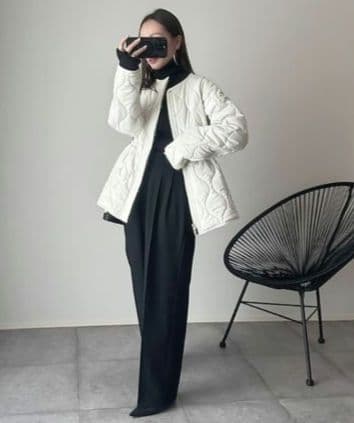 Emma Taylor エマテイラー ノーカラーコート キルティング サイズ38