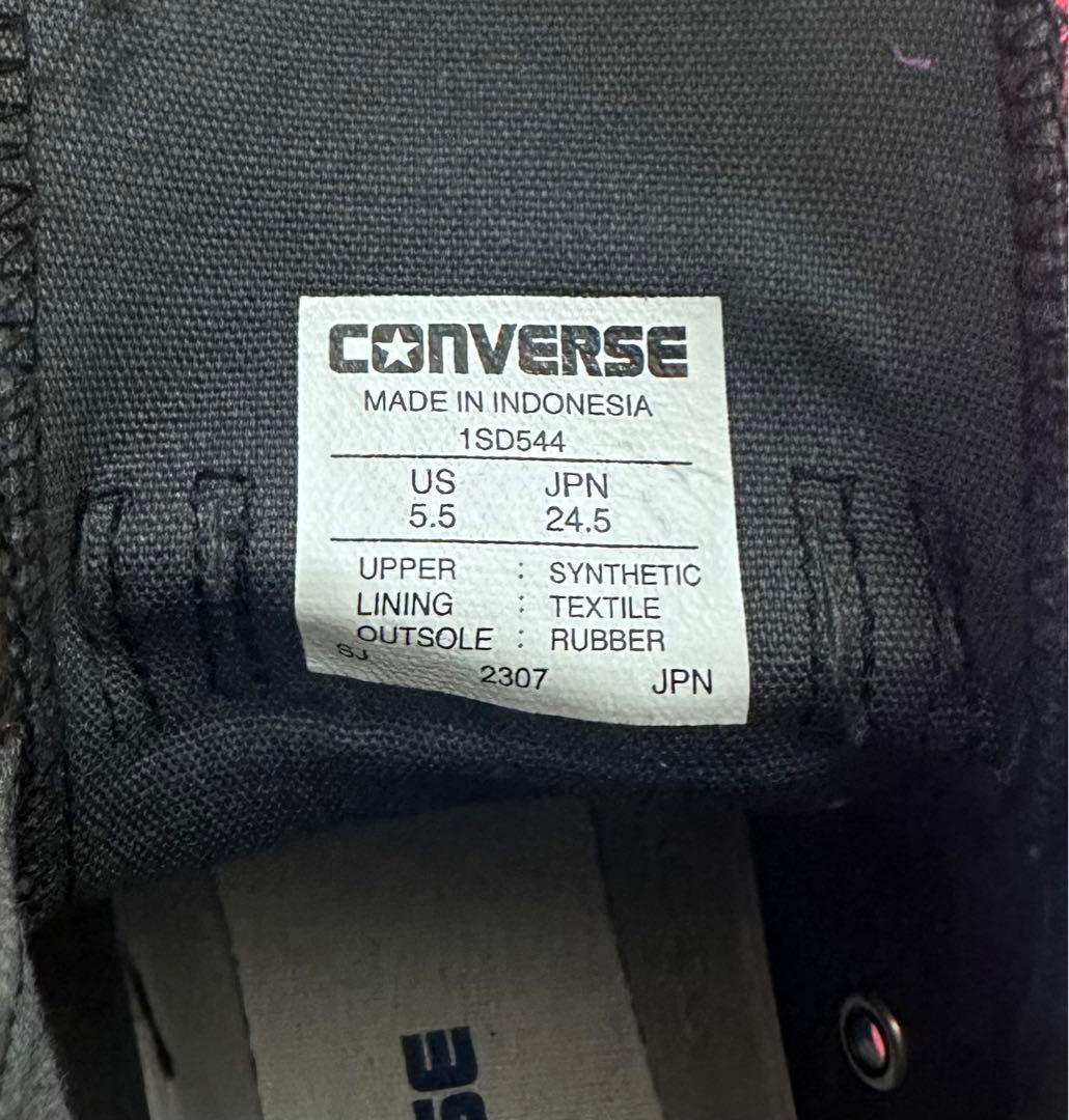 【美品】コンバース ハイカットスニーカー 黒　厚底/(24.5cm)