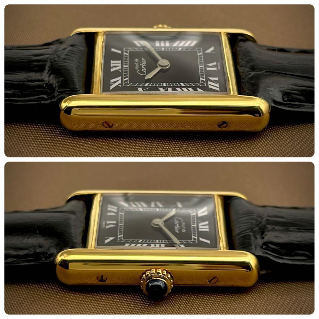 T145 カルティエ ヴェルメイユ マストタンクSM オニキスローマン 手巻き