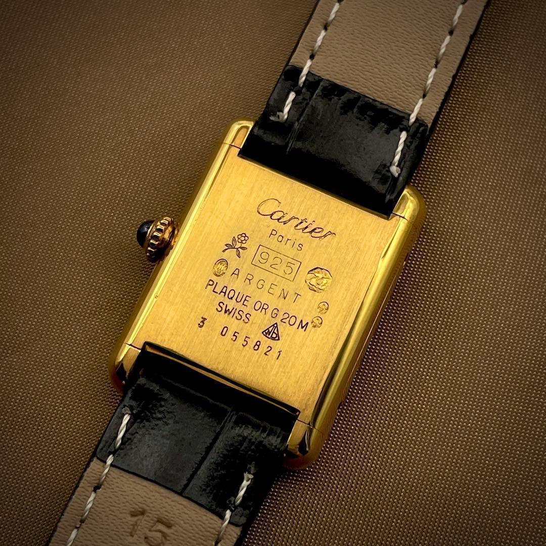 T145 カルティエ ヴェルメイユ マストタンクSM オニキスローマン 手巻き