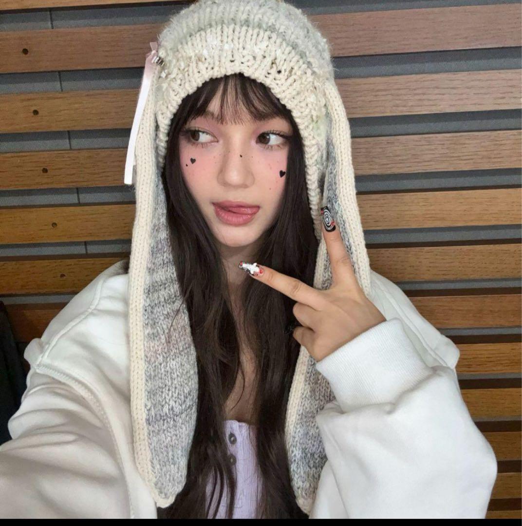 rurumu:　ウサミミ　ニット帽　ニュージーンズ　ダニエル着用