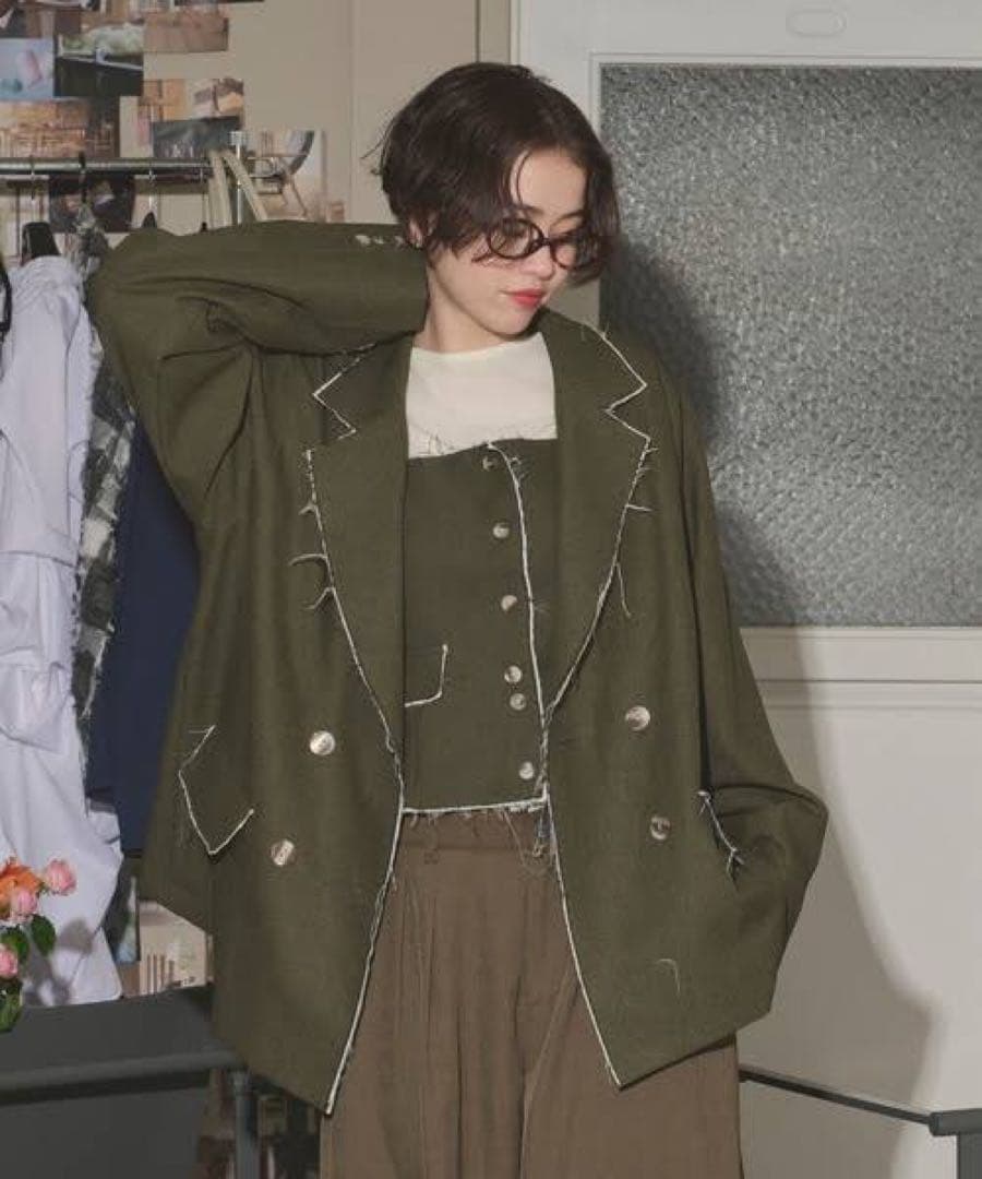 【こっさん】loin nuit テーラードジャケット カーキ 緑