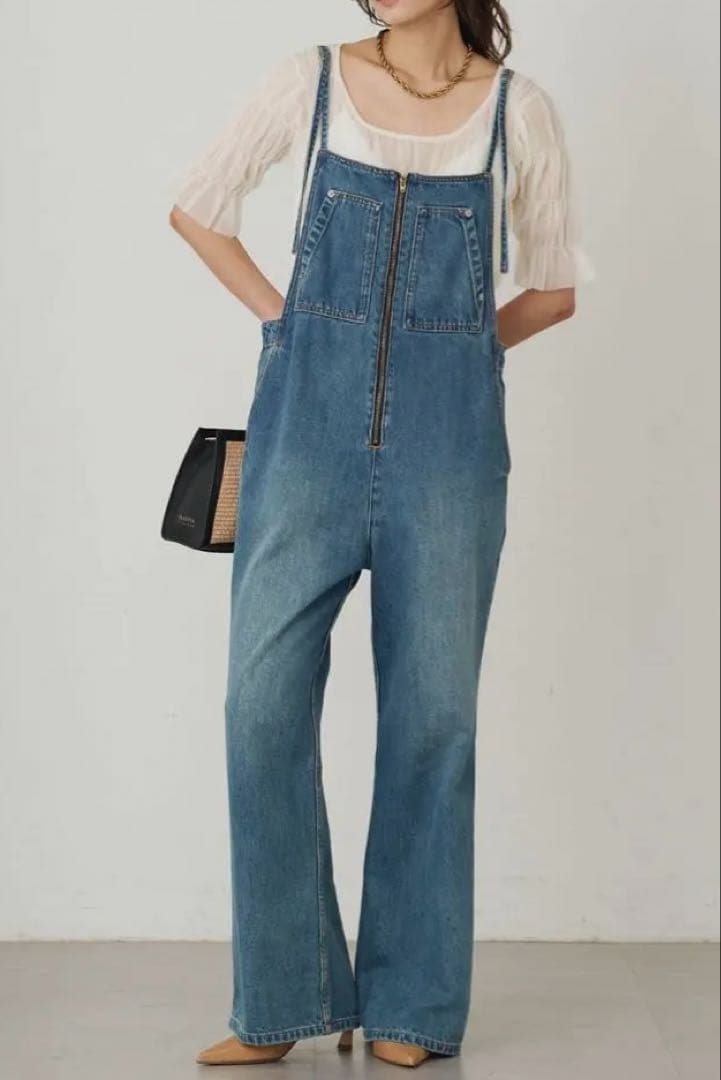 LOUNGEDRESS：デニムオールインワン　ブルー　Mサイズ