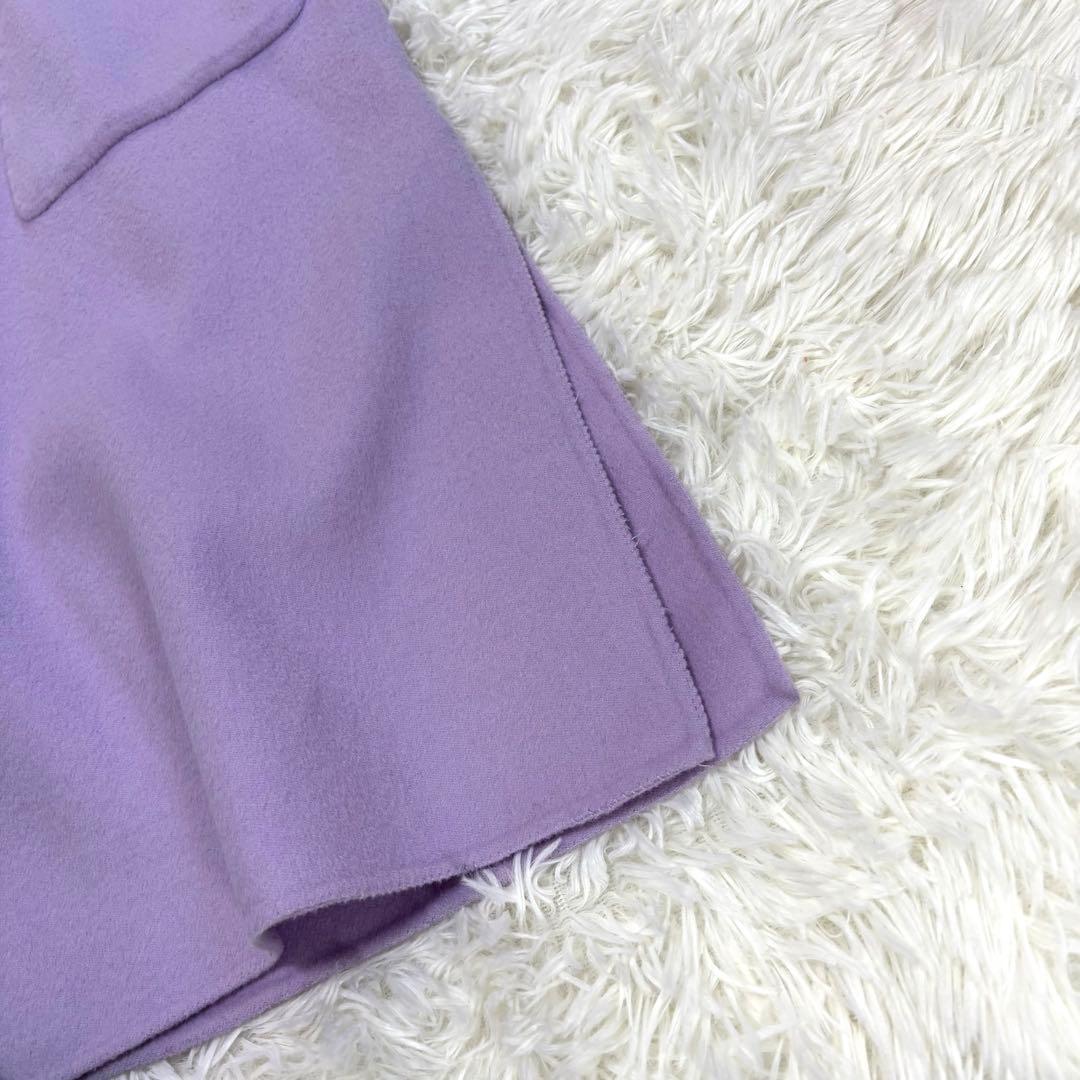 23区 リバーコート ノーカラー カシミヤ ロング丈 ラベンダー M