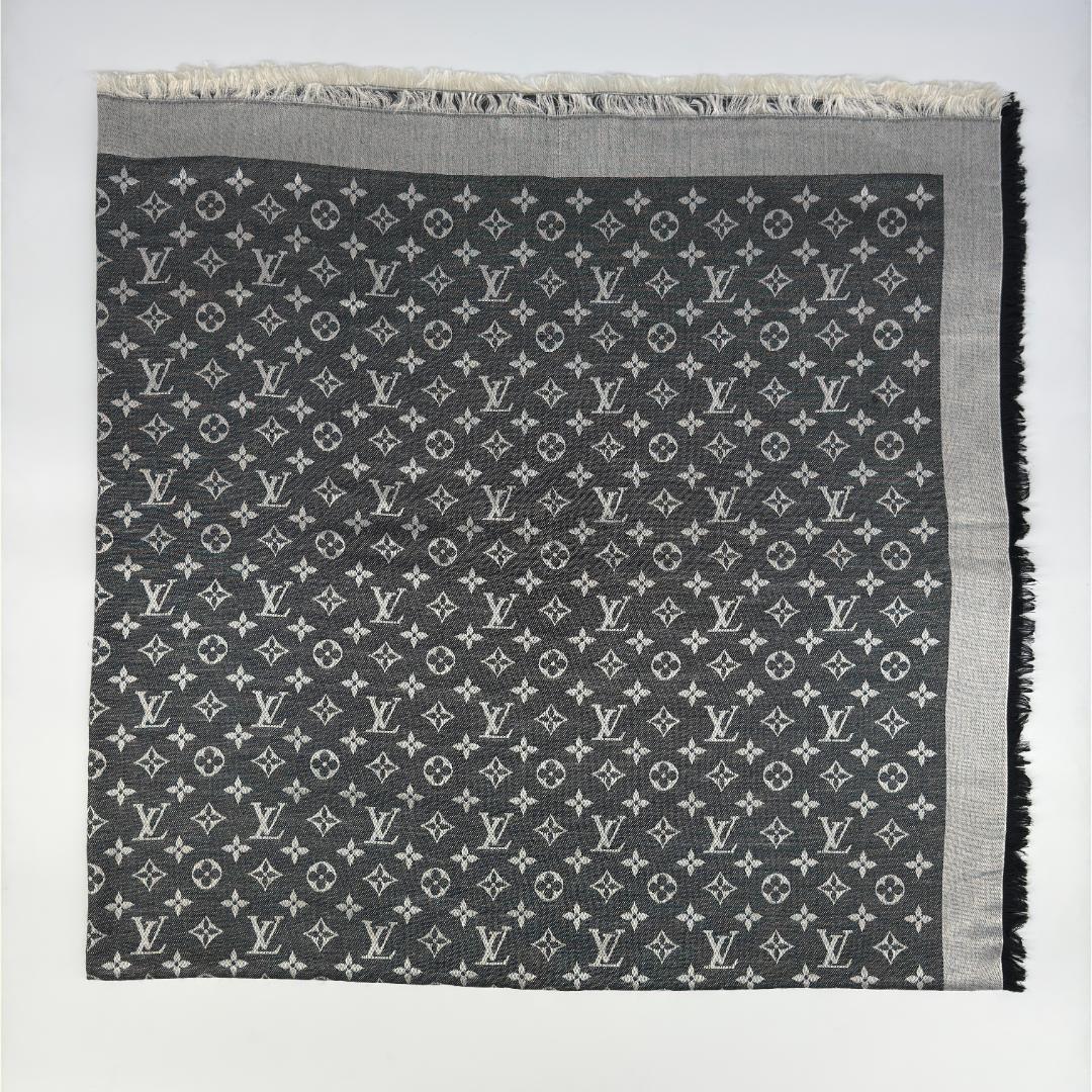 【極美品】ルイヴィトン ショール モノグラム デニム 大判ストール スカーフ