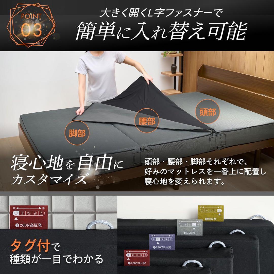 GOKUMIN マットレス シングル 高反発 低反発 【寝返りしてもズレない！