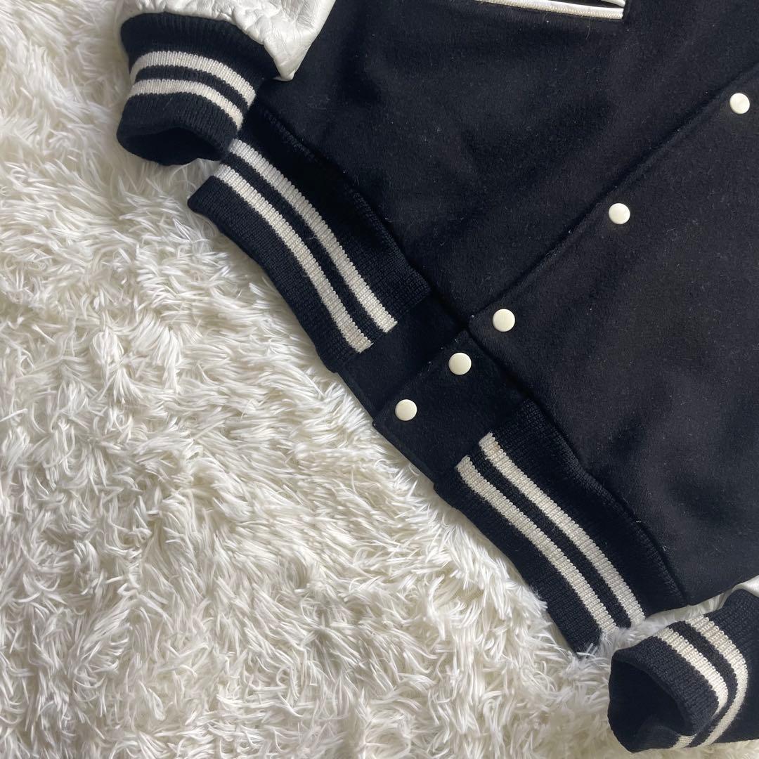 極希少　L相当　好配色　Catch ball袖レザースタジアムジャンパー　44